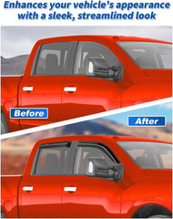 Tape-On Rain Guards Fit for 2005-2021 Nissan Frontier Crew Cab (4 Full-Size Door