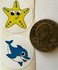 OCEAN CREATURES Stickers(8pc) Starfish•Turtle•Crab•Seahorse •Fish•Card Making•