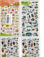 4 packages of TINY CAT STICKERS New Factory Sealed 24 sheets