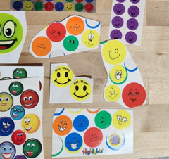 Vintage Assorted Smiley Face Stickers Nostalgic Highlights Wal-Mart Hallmark AGC