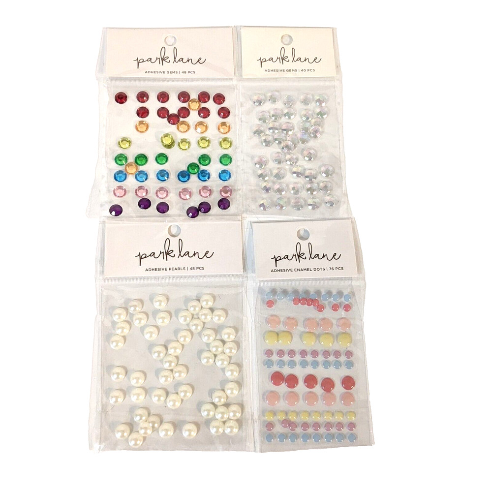 Jo-Ann PARK LANE Adhesive Gems Rainbow Jewel Style, Embellishments Lot of 4 Pkgs