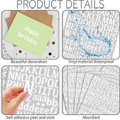 1 Inch Vinyl Letter Stickers – 10 Sheets of Waterproof Art White Labels