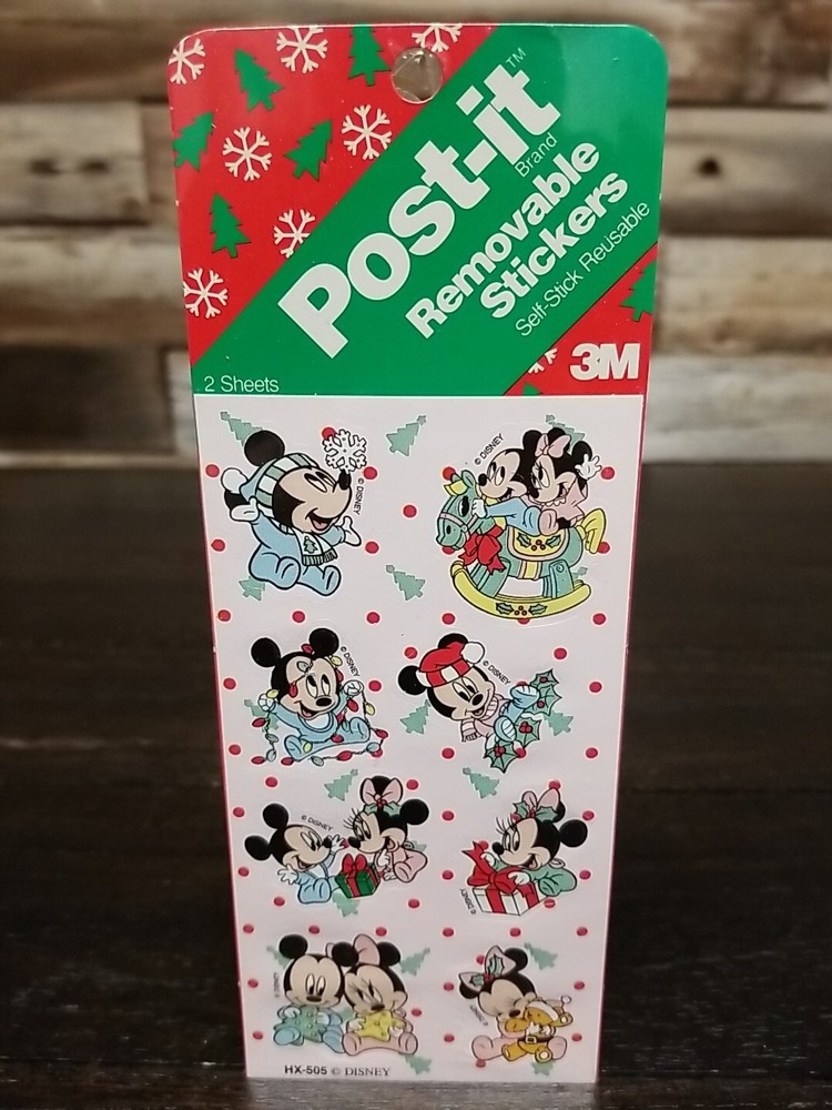 VTG Disney Baby Mickey Minnie Mouse Removable Stickers Post It Reusable 3M NOS