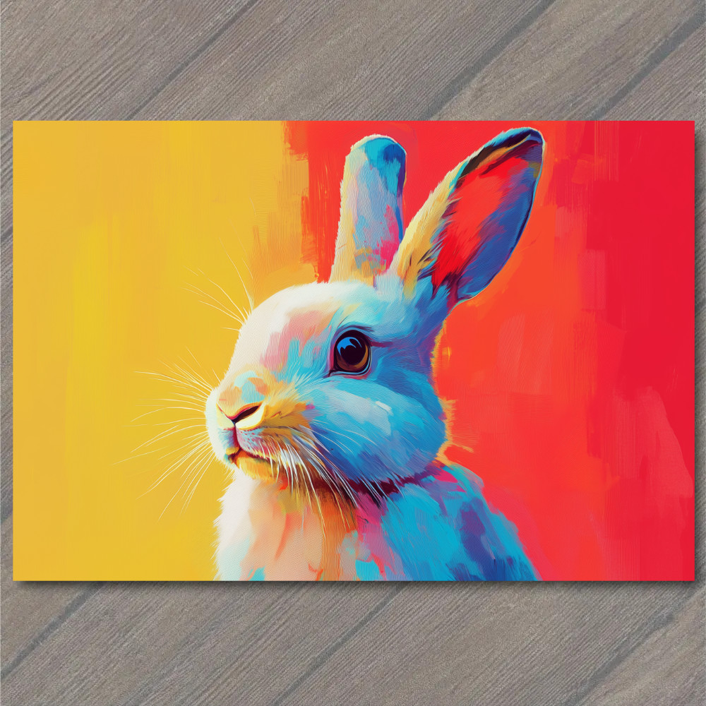 STICKER Bunny Rabbit Easter Color Explosion Whimsical Bright Pop Art Neon Fun