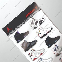 Air Jordan 7’s Sneaker sticker set of 10 !! Olympics Bordeaux vinyl collectibles