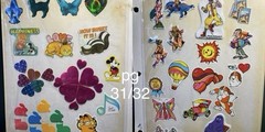 1 Full Binder Page front/back Vintage 80s 90s Stickers Puff Scratch n Sniff Good