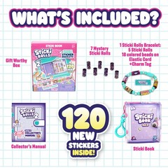 Sticki Rolls Sticker Book Bracelet – 120 Holographic Stickers