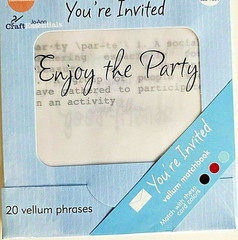 Jo-Ann You’re Invited Vellum Phrases Cards Birthday Scrapbook Invitation Party