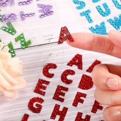 8 Colors Glitter Alphabet Letter Stickers for Grad Cap and Handicraft Art, Gl…