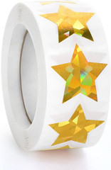 500 PCS Holographic Gold Star Stickers, 1 Inch Self Adhesive Metallic Glitter Fo