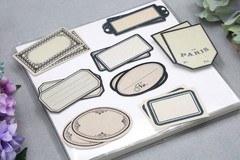 16pcs vintage label stickers | collage style frame label receipt themed white m