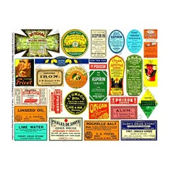 Colorful Apothecary Stickers for Medicine Cabinet Décor, Cut & Peel Sheet 105e