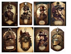 Steampunk Tags Junk Journal Scrapbook USA Seller Gift
