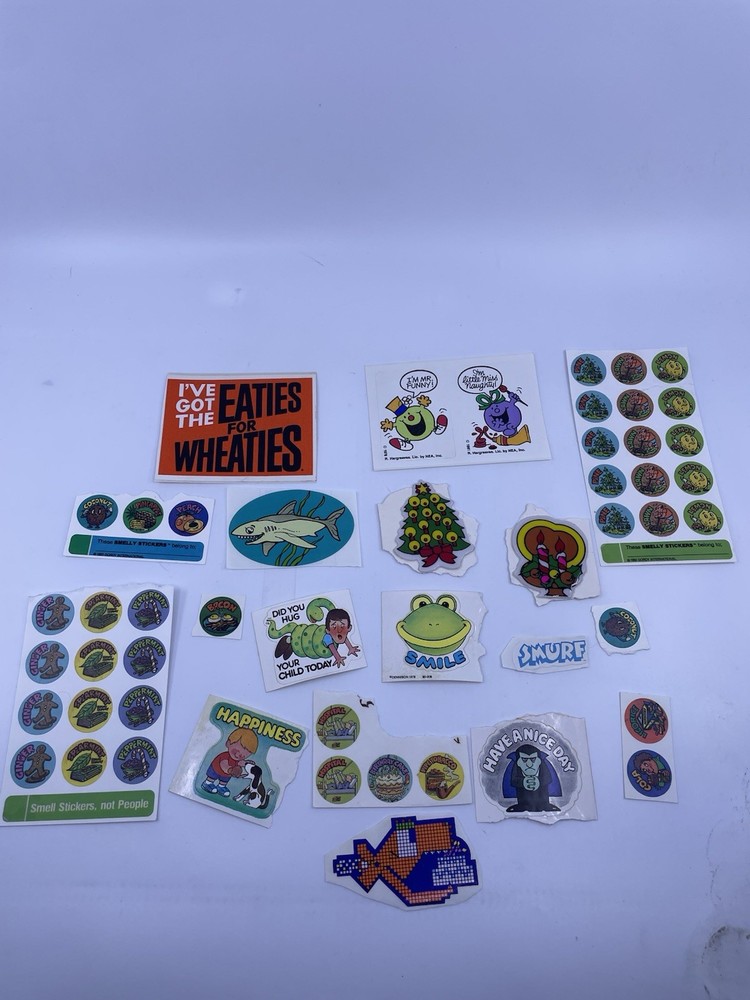 Mixed Lot Of Vintage 70s & 80’s Scratch & Sniff Stickers Wheaties Mr Men