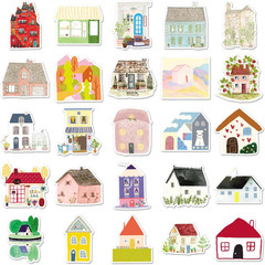 50 Hand-Drawn House Stickers – Waterproof Vinyl for Journal, Notebook, Scrapbook