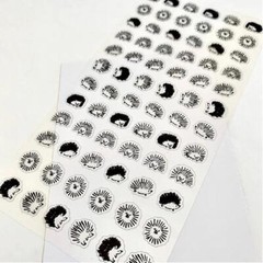 CLEAR HEDGEHOG STICKERS Craft Kids Scrapbook Vinyl Sticker Sheet Animal Kawaii