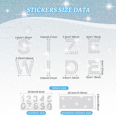 3 Sheets Glitter Letters Rhinestone Sticker Letter Bling Crystal Alphabet Number
