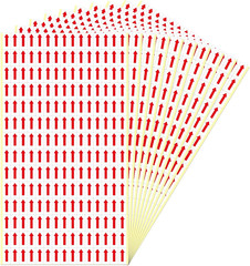 2100 PCS Red Small Arrow Stickers 0.8 × 0.39 Inch Sticker – Waterproof Self-Adhe