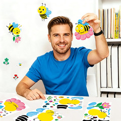 Make Your Own Honey Bee Stickers 36 Pack Spring Summer Make a Face DIY Stickers