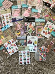 Lot of 34 Girl Themed Embellishments – Paper Craft, Scrapbooking, Journaling