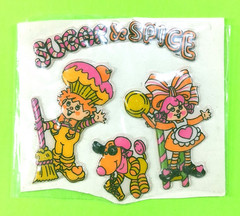Vintage 80’s Gordy Sugar & Spice Puffy Stickers Partial Sheet Boy Girl Dog