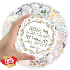 kaensc Bible Verse Stickers 50pk Waterproof
