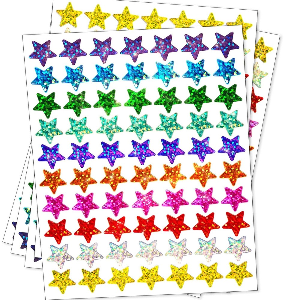 3500 Pcs Holographic Rainbow Star Stickers for Kids Reward Chart, Colorful Sm…