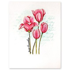 New Penny Black RUBBER STAMP clear SPRINGTIDE TULIPS SET