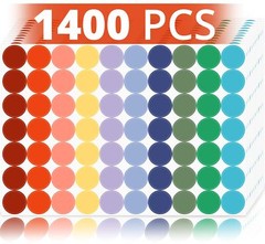 1400 PCS Colored Dot Stickers round Color Coding Labels Circle Dots Labels Stick