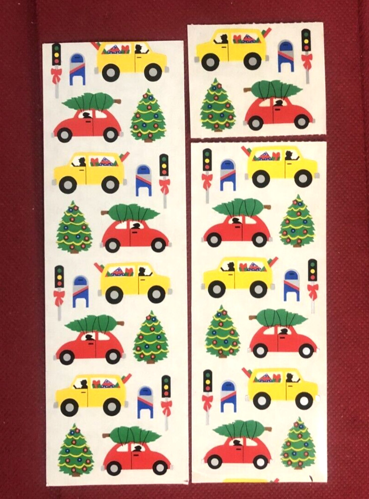 Mrs Grossman’s CHRISTMAS TREE SHOPPING Sticker Strips LOT of 2 as shown