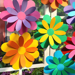 10 inch Giant 3D Rainbow Paper Flower with Stickers for Flower Wall Stickers Roo