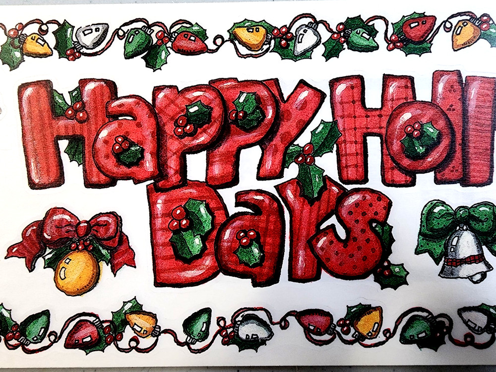 Karen Foster Happy Holly Days Christmas Lights Clear Stickers Borders 2000 NOS