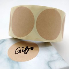 HAOHONSIN 2″ Label Stickers Natural Brown Circle Kraft Round Blank 600 Pcs/Roll