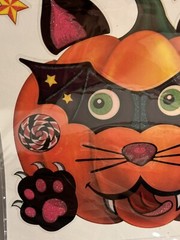 2020 Halloween Stickers glitter cat Pumpkin Jack O Lantern decor carving accents