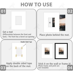10 Pack Acid Free 11X14 White Picture Frame Mats with White Core Bevel Cut