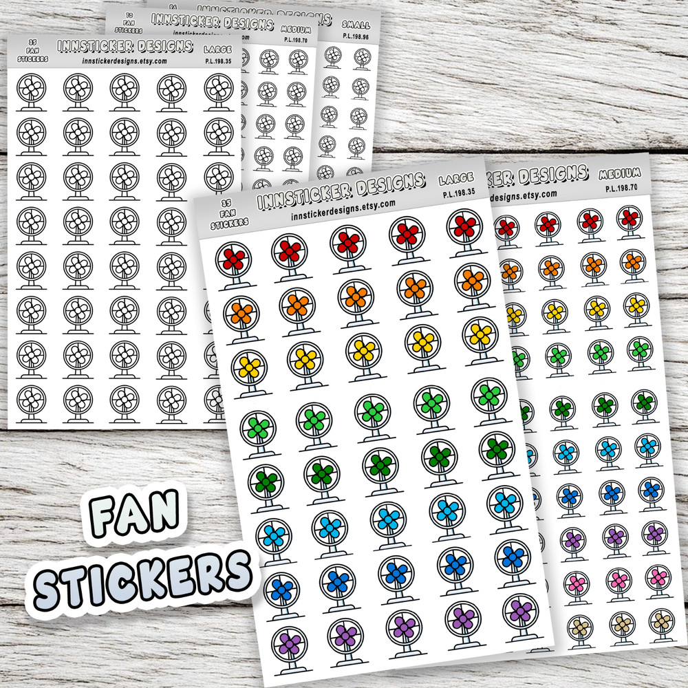 Fan Stickers, Mini Icon Reminder Planner stickers, Journals, Scrapbooks