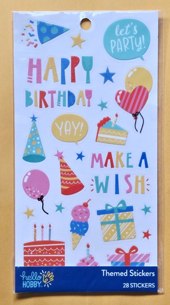 Happy Birthday Sticker Sheet/ Hello Hobby