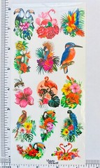 Violette Stickers Tropical Hawaiian Birds Flowers Scrapbook Craft Planner Supply