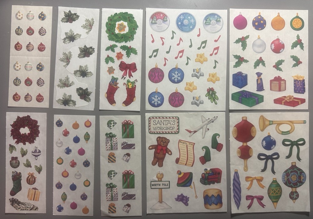 CREATIVE MEMORIES LOT OF CHRISTMAS STICKERS – ALL NEW (4 BLOCK & 6 STUDIO)