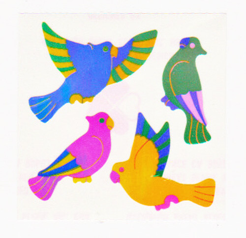 Vintage 80’s Great Seven 7 PEARLY Birds Pink Parrots Sticker Mod