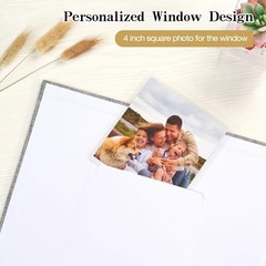 12×12 DIY Scrapbook Photo Album Linen Cover 3-Ring Binder 40 Sleeves White