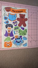 Vintage Sandylion Stickers Bear In Disguise Maxi Sheet Brown Backing No Logo