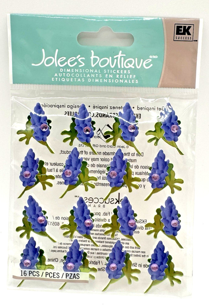 Jolee’s Boutique Bluebonnet Repeats Dimensional Stickers 16 Pcs. NEW