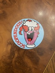 Trend Retro Vinyl/Glossy Scoopendous! Circular Sticker- NOT Scented!! 2×3 Inches