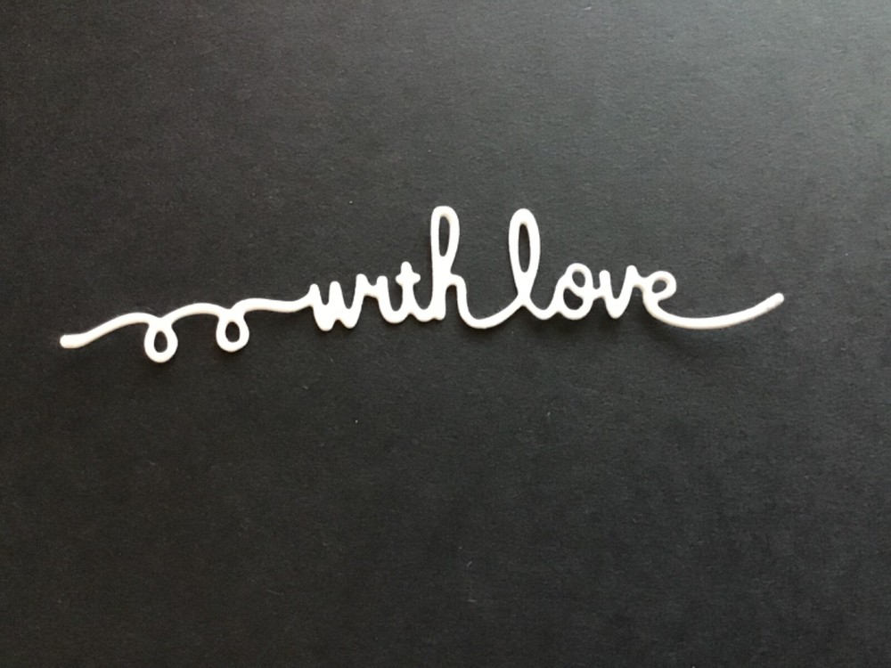 «with love» (word) Die Cut embellishments 8 pcs choose color 1/2” x 4”