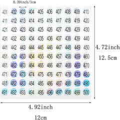 15 Sheets Mini Number Stickers 1 to 500 round Labels Stickers Consecutive Number