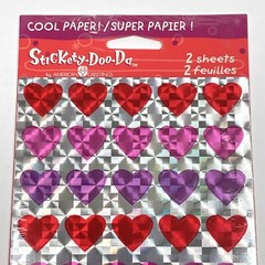 NEW Stickety Doo Da HOLOGRAM HEARTS American Greetings Stickers 2 Sheets