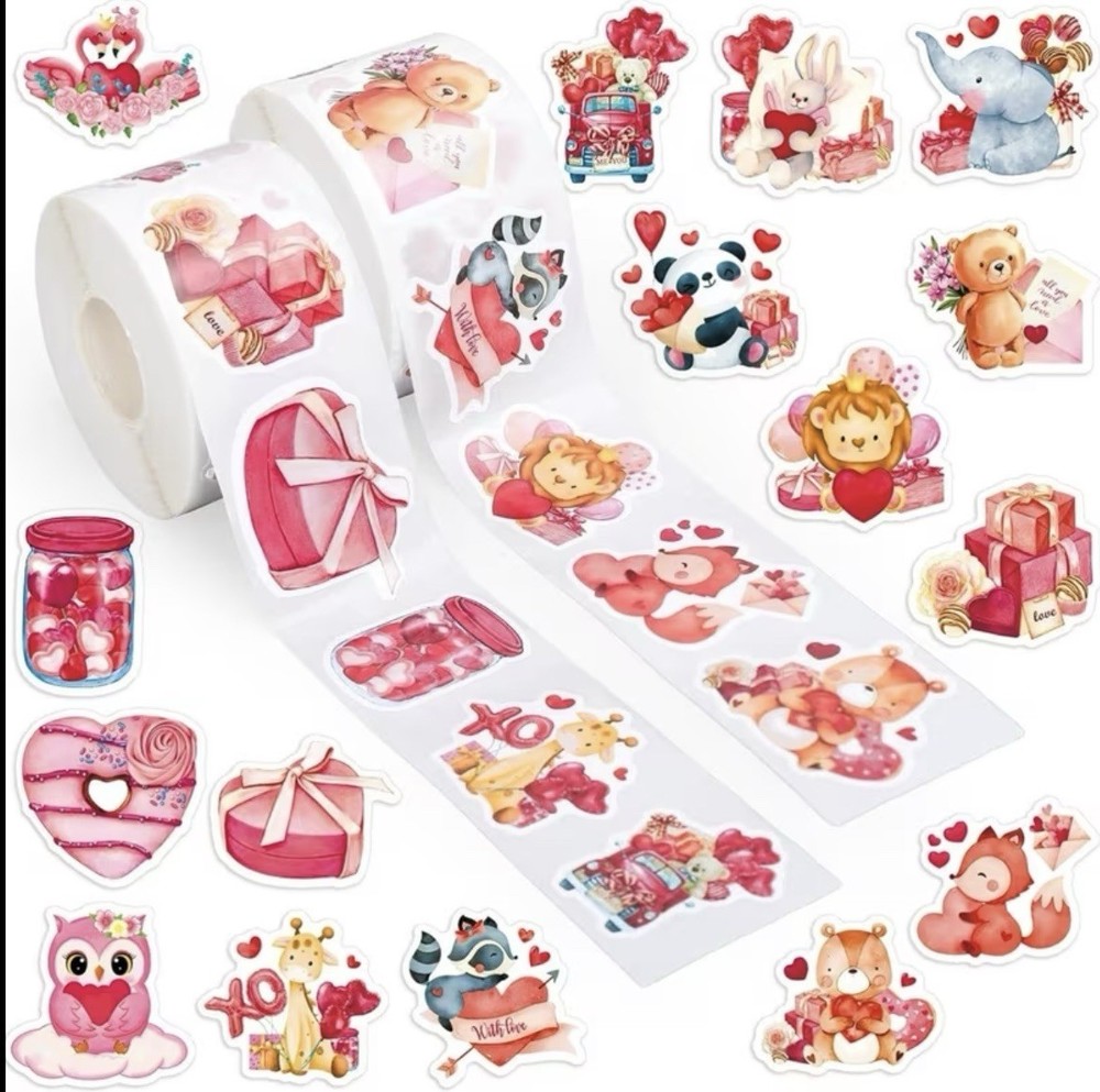 40 PCs 1.2”x1” Valentines Day Themed Stickers Silky Satin Finish Great Quality