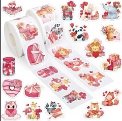 40 PCs 1.2”x1” Valentines Day Themed Stickers Silky Satin Finish Great Quality