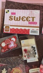 Large Lot of Valentine Scrapbook Paper Stickers Ribbon Rubber Stamps, Hearts